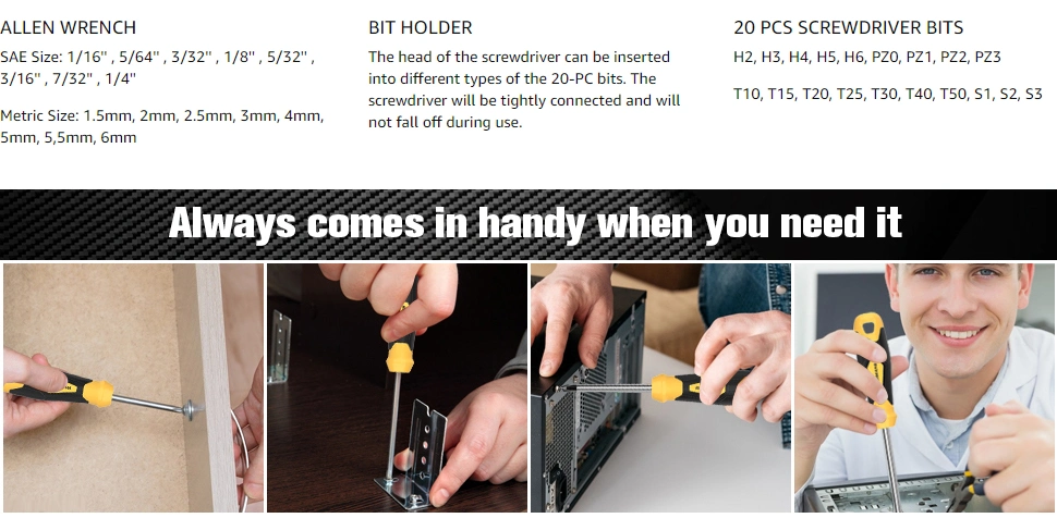 Factory PP&TPE/TPR 52PCS Slotted Torx Phillips Precision Set Flat Screwdriver Bits